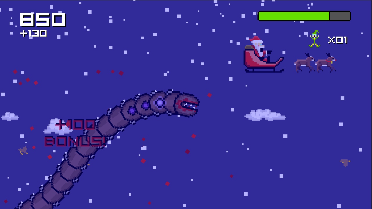 Screenshot of Super Mega Worm Vs Santa Saga